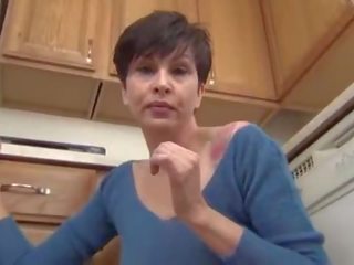 Step mom teaching adult video to her son