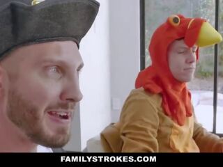 Libidinous Step Family Fucks Each Other For Thanksgiving xxx movie videos