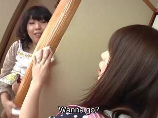 Subtitled Japanese risky dirty clip with flirty mother in law