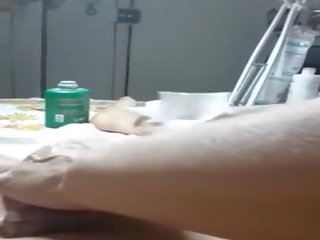 Gentle Touch during penis Waxing