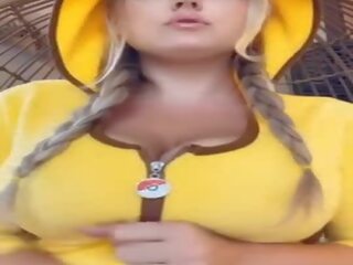Lactating Blonde Braids Pigtails Pikachu Sucks & Spits Milk On Huge Boobs Bouncing On Dildo Snapchat adult movie shows