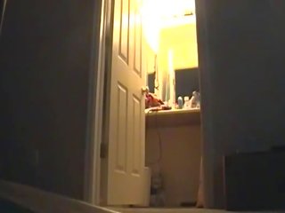 Mom getting out of shower hidden cam
