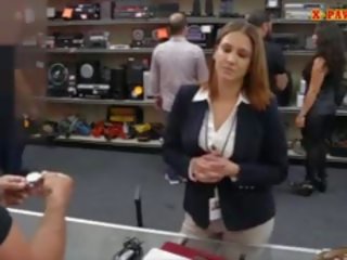 Busty Business damsel Fucked At The Pawnshop To Earn Money