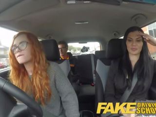 Fake Driving School Readhead Teen Lets Busty Examiner Have Her Way