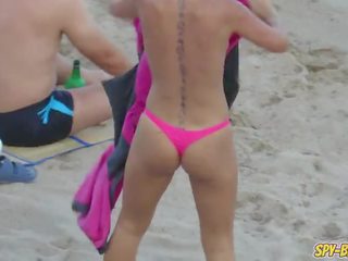 Big Tits extraordinary Topless MILFs - Amateur Voyeur Beach film